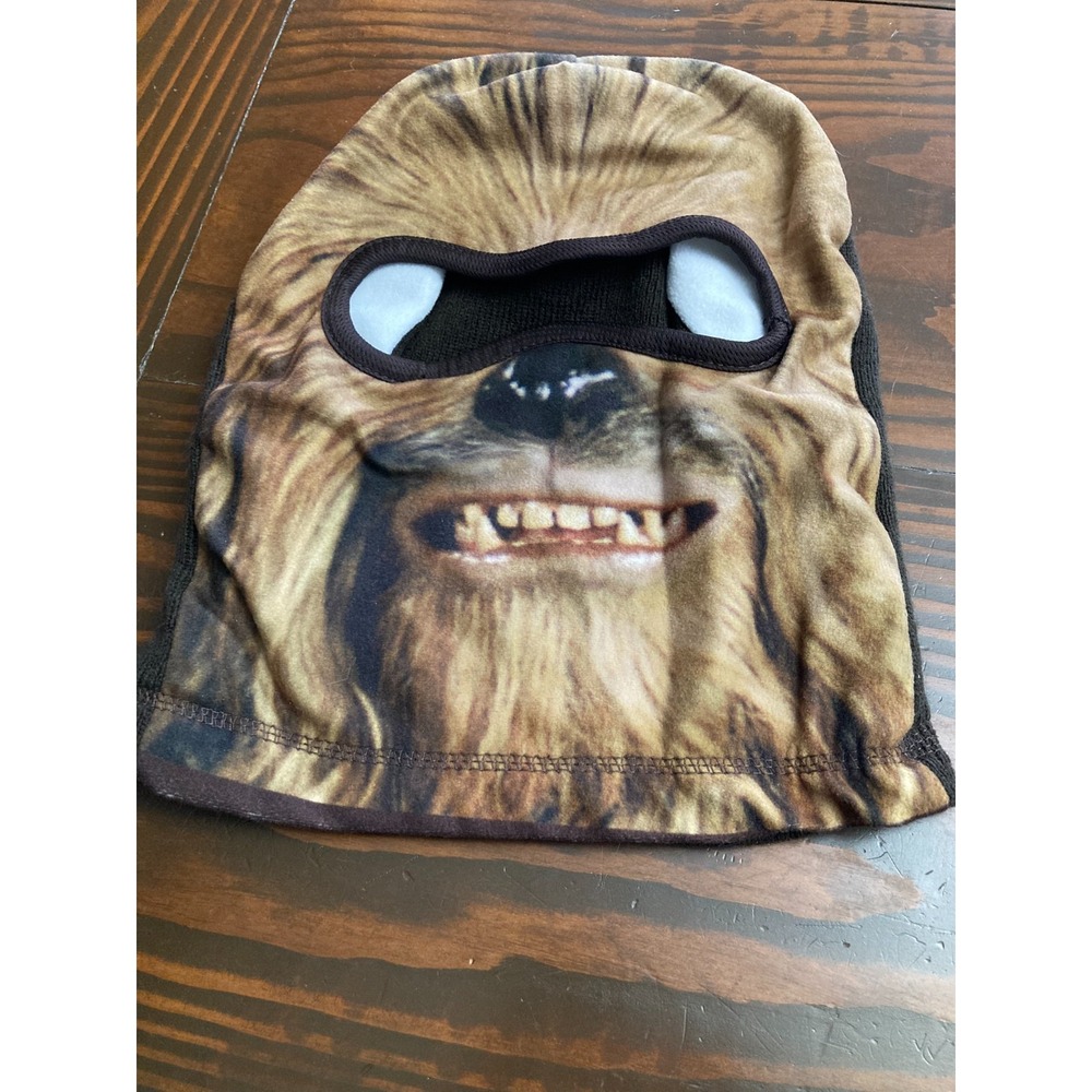 Star Wars Chewbacca Chewy Full Face Beanie Hat One Size‎ Fleece Brown